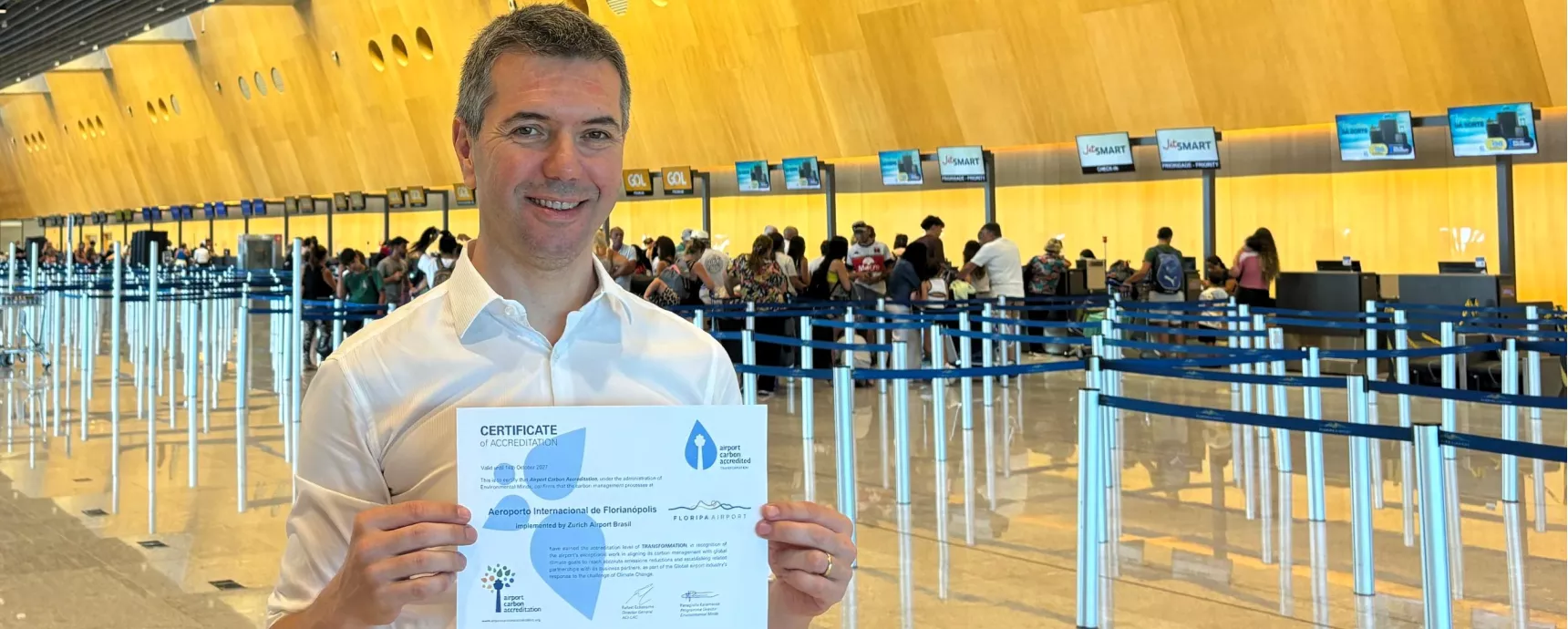 Marco sustentável: Floripa Airport recebe nova certificação da ACI e torna-se o único aeroporto brasileiro a ser nível 4 na gestão de carbono